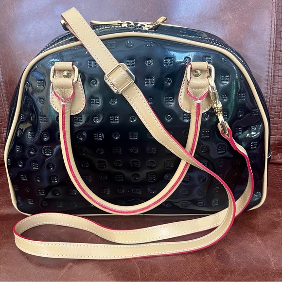 Authentic Arcadia Patent Leather Convertible Crossbody & Satchel Made In Italy - Picture 5 of 16